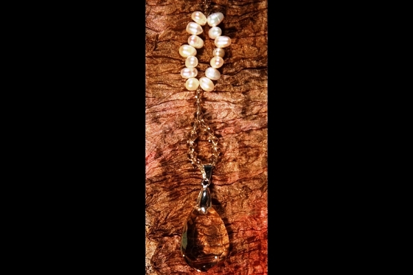 Gentle Champaign Pearls and Crystal Suncatcher