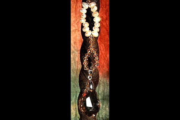 Gentle Champaign Pearls and Crystal Suncatcher