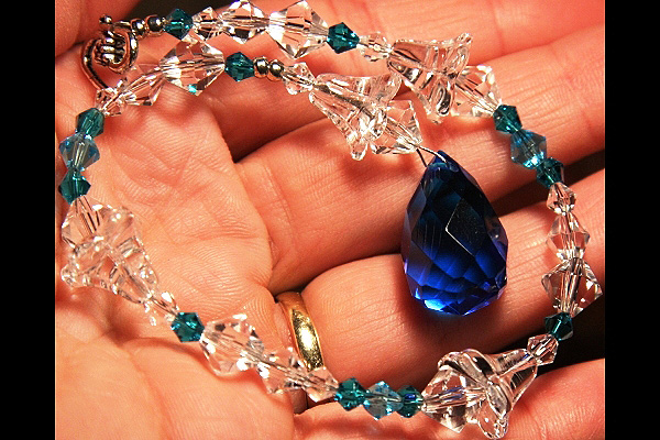 Jewel Blue Crystal Drop Suncatcher