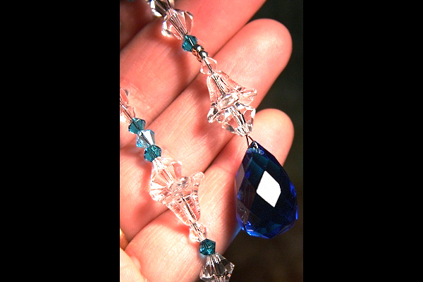Jewel Blue Crystal Drop Suncatcher