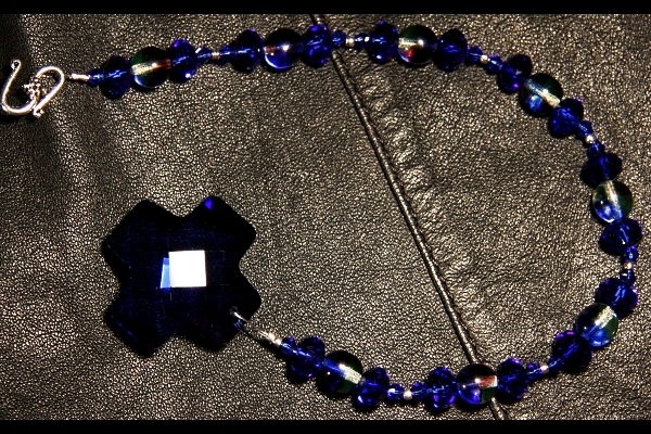 Blue on Blue Crystal Suncatcher